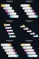 rationalisez votre présentation avec six infographies vectorielles et des chronologies vecteur