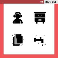 pack de signes et de symboles de glyphes solides modernes pour les supports d'impression web tels que la couche d'avatar casque meubles robinet éléments de conception vectoriels modifiables vecteur