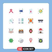 groupe de 16 signes et symboles de couleurs plates pour interface sport jeu de pâques pack modifiable viral d'éléments de conception de vecteur créatif