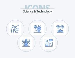 pack d'icônes bleu science et technologie 5 conception d'icônes. l'apprentissage en profondeur. intelligence artificielle. équipement de laboratoire. la science. électronique vecteur