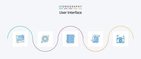 pack d'icônes bleues de l'interface utilisateur 5, y compris. appareil photo. étagère. photo. magasin vecteur