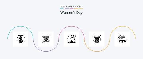 pack d'icônes glyphe 5 de la journée des femmes, y compris heureux. parole. content. message. la communication vecteur
