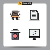 4 icônes créatives signes et symboles modernes des fichiers de copie de l'hôpital pour bébés éléments de conception vectoriels modifiables par ordinateur vecteur