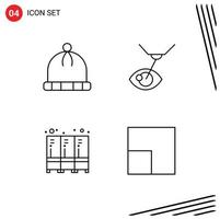 ensemble moderne de 4 pictogrammes de couleurs plates remplies de casier à chapeau chirurgie oculaire lasik échelle éléments de conception vectoriels modifiables vecteur