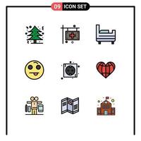 9 icônes créatives signes et symboles modernes de plug eco hospital board emot éléments de conception vectoriels modifiables vecteur