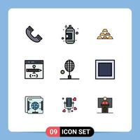 9 icônes créatives signes et symboles modernes de l'application de codage or richesse argent éléments de conception vectoriels modifiables vecteur