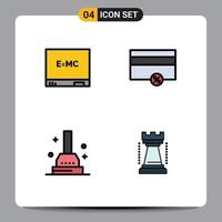 symboles d'icônes universels groupe de 4 couleurs plates modernes de la salle de bain finance pour cent jeux éléments de conception vectoriels modifiables vecteur