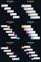 utilisez six infographies vectorielles pour présenter efficacement vos concepts d'entreprise vecteur