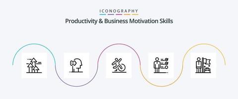 pack d'icônes ligne 5 de compétences de productivité et de motivation commerciale, y compris la capacité professionnelle. compétences. solutions. compétences professionnelles. s'échapper vecteur