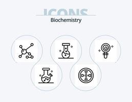 pack d'icônes de ligne de biochimie 5 conception d'icônes. ventilateur. pétri. biochimie. assiette. chimie vecteur