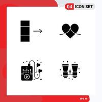 4 glyphes solides vectoriels thématiques et symboles modifiables de cadeau de passe-temps de colonne comme des éléments de conception vectoriels modifiables binoculaires vecteur