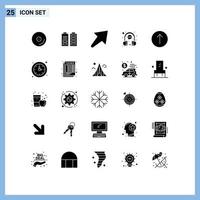 25 icônes créatives signes et symboles modernes de symboles représentatifs flèche casque chat éléments de conception vectoriels modifiables vecteur