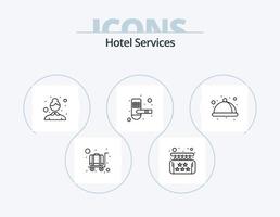 pack d'icônes de ligne de services hôteliers 5 conception d'icônes. imeuble. luxe. Hôtel. Hôtel. planche vecteur