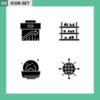 4 icônes créatives signes et symboles modernes de la gestion des moules fléchées shopping été éléments de conception vectoriels modifiables vecteur
