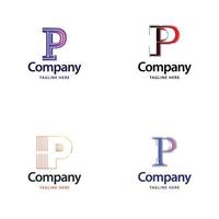 lettre p grand logo pack design création de logos modernes créatifs pour votre entreprise vecteur