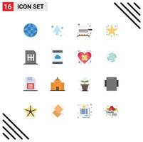 ensemble de 16 symboles d'icônes d'interface utilisateur modernes signes pour carte étoile cuisinier mer plage modifiable pack d'éléments de conception de vecteur créatif
