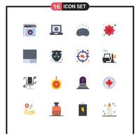 pack de 16 signes et symboles de couleurs plates modernes pour les supports d'impression Web tels que la mise en page relax amour beauté cosmétique pack modifiable d'éléments de conception de vecteur créatif