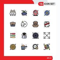 16 icônes créatives signes et symboles modernes d'investissement de sac alimentation saine global iot éléments de conception vectoriels créatifs modifiables vecteur