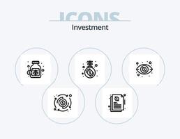 pack d'icônes de ligne d'investissement 5 conception d'icônes. en ligne. de l'argent. finance. Commencez. croissance vecteur