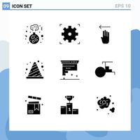 9 icônes créatives signes et symboles modernes du signe de codage quatre éléments de conception vectoriels modifiables de barrage routier vecteur