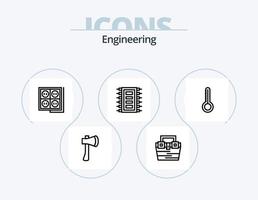 pack d'icônes de ligne d'ingénierie 5 conception d'icônes. . prise. construction. brancher. imeuble vecteur