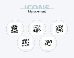 pack d'icônes de ligne de gestion 5 conception d'icônes. recherche. site Internet. annuaire. l'Internet. global vecteur