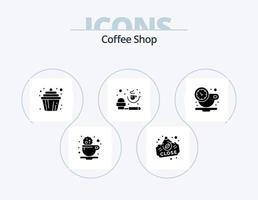 pack d'icônes de glyphe de café 5 conception d'icônes. café. poudre. petit gâteau. cuillère à mesurer. café vecteur