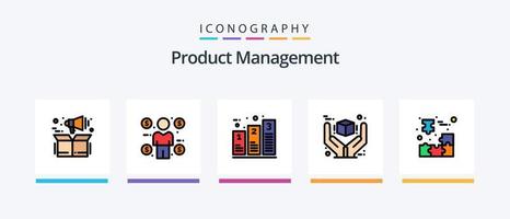 ligne de gestion de produit remplie de 5 icônes comprenant le produit. le management. Payer. produit. descriptifs. conception d'icônes créatives vecteur