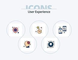 pack d'icônes remplies de ligne d'expérience utilisateur 5 conception d'icônes. site Internet. tarte. personnes. Les données. rapport vecteur