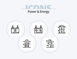 pack d'icônes de ligne de puissance et d'énergie 5 conception d'icônes. changer. brancher. énergie. gare. essence vecteur