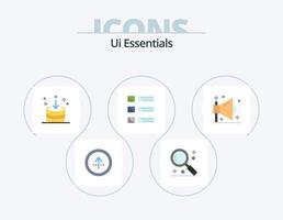 pack d'icônes plates ui essentials 5 conception d'icônes. liste. motif. recherche. interface. Télécharger vecteur