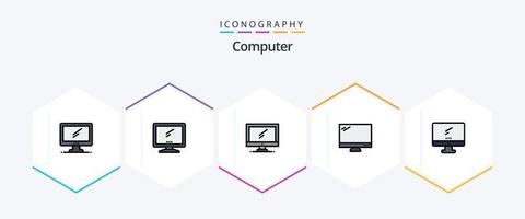 ordinateur 25 pack d'icônes fillline comprenant. vecteur