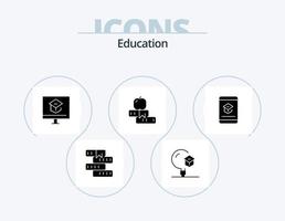 pack d'icônes de glyphe d'éducation 5 conception d'icônes. l'école. éducation. l'école. l'école. apprentissage vecteur