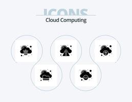 pack d'icônes de glyphe de cloud computing 5 conception d'icônes. télécharger. nuage. Attention. nuage vecteur