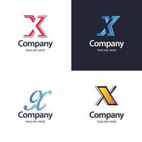 lettre x grand logo pack design création de logos modernes créatifs pour votre entreprise vecteur