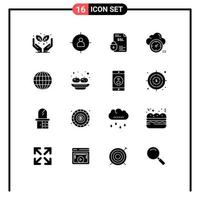 16 icônes créatives signes et symboles modernes de globe timer banking time ssl éléments de conception vectoriels modifiables vecteur
