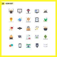 ensemble de 25 symboles d'icônes d'interface utilisateur modernes signes pour le panneau de point de repère du soleil giza tv éléments de conception vectoriels modifiables vecteur