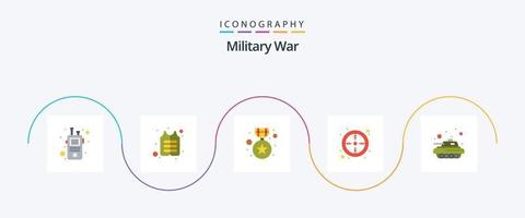 pack d'icônes plat 5 de guerre militaire, y compris militaire. vue. Star. point. avoir pour but vecteur