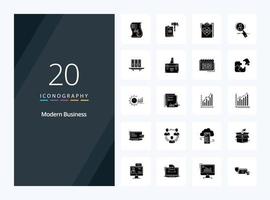 20 icône de glyphe solide d'entreprise moderne pour la présentation vecteur