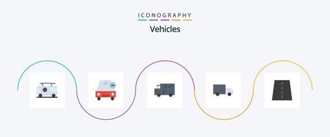 pack d'icônes plat 5 véhicules, y compris le pont. le transport. Véhicules. logistique. Véhicules vecteur