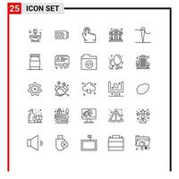 ensemble de 25 symboles d'icônes d'interface utilisateur modernes signes pour coudre la construction de clic à la main afficher des éléments de conception vectoriels modifiables vecteur