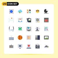 pack de 25 couleurs plates créatives d'éléments de conception vectoriels modifiables d'échange d'amour de l'utilisateur emoji vecteur