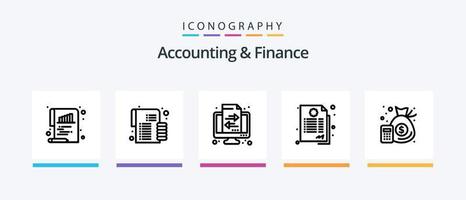 pack d'icônes de la ligne 5 de comptabilité et de finance, y compris le focus. objectifs. prêter. fléchettes. tarte. conception d'icônes créatives vecteur