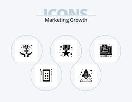 pack d'icônes de glyphe de croissance marketing 5 conception d'icônes. prix. médaille. Commencez. prix. mains vecteur
