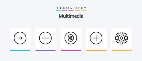 pack d'icônes multimédia ligne 5, y compris les médias. multimédia. multimédia. lecteur multimédia. éliminer. conception d'icônes créatives vecteur