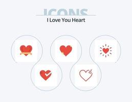 pack d'icônes plates coeur 5 conception d'icônes. l'amour. rapport. cœur. préféré. l'amour vecteur