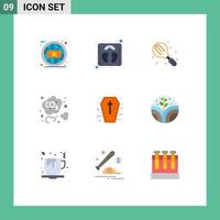 9 icônes créatives signes et symboles modernes de cuisson au dioxyde de cercueil éléments de conception vectoriels modifiables en carbone vecteur