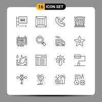 pack d'icônes vectorielles stock de 16 signes et symboles de ligne pour le marché du magasin marché logistique du magasin éléments de conception vectoriels modifiables entrants vecteur