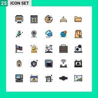 ensemble de 25 symboles d'icônes d'interface utilisateur modernes signes pour dossier forfaitaire site Web mobilier cadeau éléments de conception vectoriels modifiables vecteur