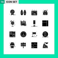 16 icônes créatives signes et symboles modernes de la nuit trouver des éléments de conception vectoriels modifiables vecteur
